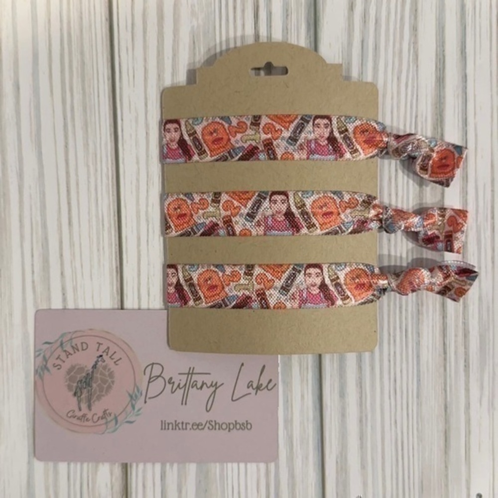 $7ea or 3/$15 Ms. Rachel teacher hair tie set new handmade